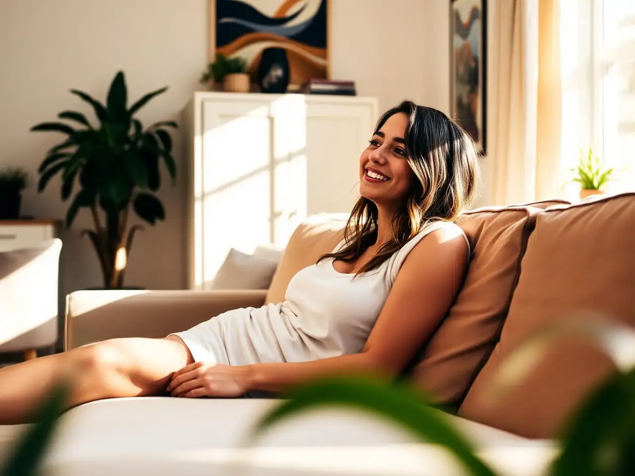 A Londoner relaxing at home