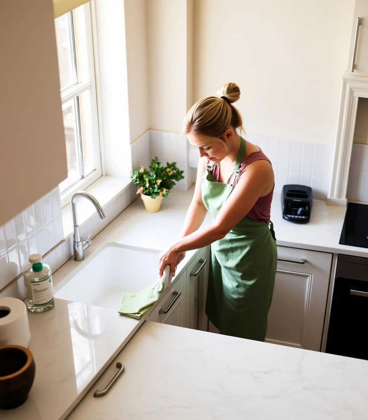 A FleckUP professional cleaning a London kitchen